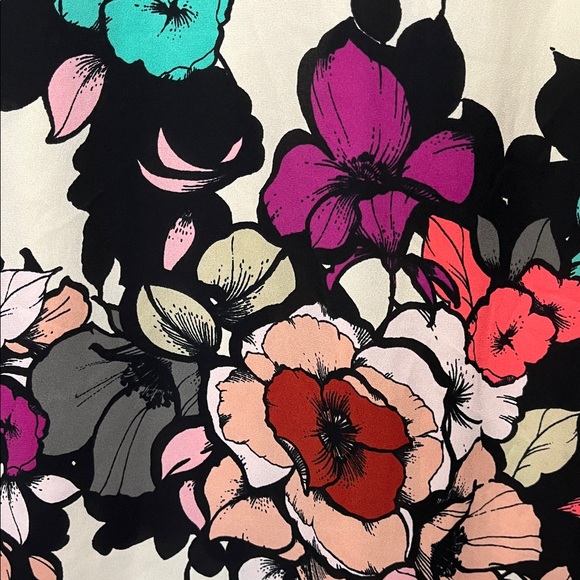 Express Floral Bell Sleeve‎ Mini Dress Size 12 Colorful Mod Boho Party - Picture 5 of 10